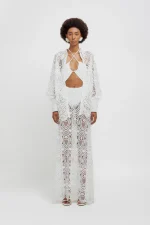 Weili Zheng Camicia in pizzo macrame' colore bianco