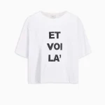 8PM Lione T-shirt bianca con scritta nera