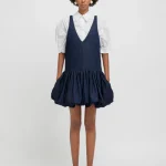 Weili Zheng Mini abito nuvola in chambray denim