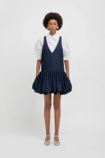 Weili Zheng Mini abito nuvola in chambray denim