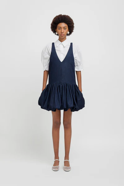 Weili Zheng Mini abito nuvola in chambray denim