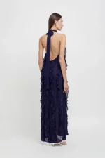 Weili Zheng Abito halter in crepe blu