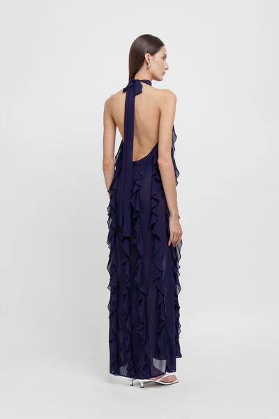 Weili Zheng Abito halter in crepe blu