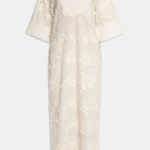 Weili Zheng Caftano in mussola ricamata bianco