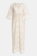 Weili Zheng Caftano in mussola ricamata bianco