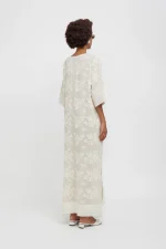 Weili Zheng Caftano in mussola ricamata bianco