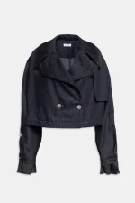 Weili Zheng Trench crop denim