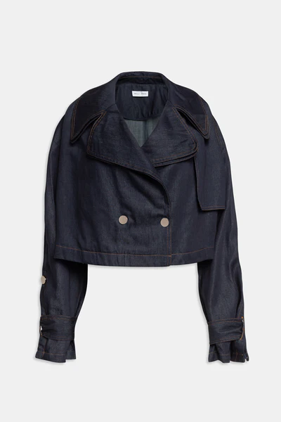 Weili Zheng Trench crop denim