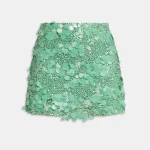 Weili Zheng Minigonna in paillettes verde acqua