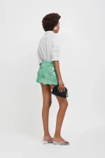 Weili Zheng Minigonna in paillettes verde acqua