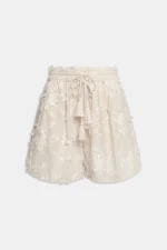 Weili Zheng Shorts in mussola ricamata bianco