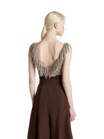 Simona Corsellini Body in maglia con scollo profondo beige gold