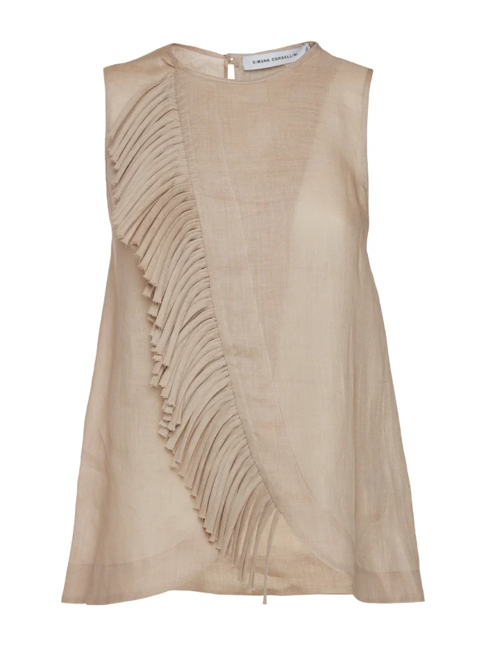 Simona Corsellini Top con frangia