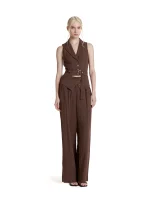 Simona Corsellini top con rever marrone