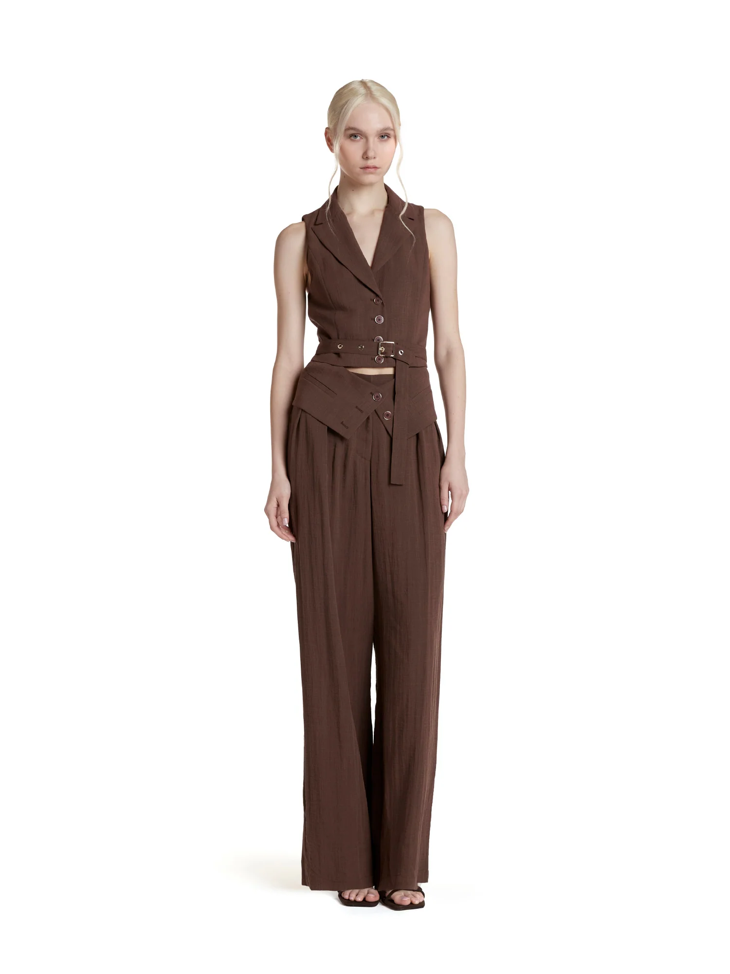 11847 Simona Corsellini top con rever marrone