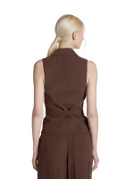 Simona Corsellini top con rever marrone