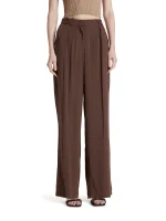 Simona Corsellini Pantalone in tela fiammata marrone