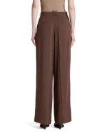 Simona Corsellini Pantalone in tela fiammata marrone