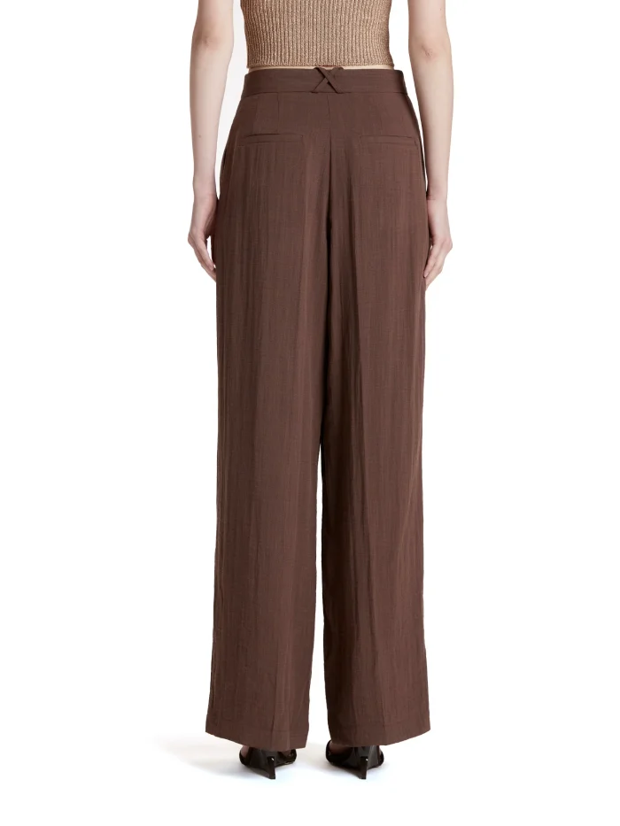 Simona Corsellini Pantalone in tela fiammata marrone