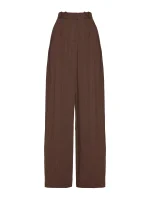 Simona Corsellini Pantalone in tela fiammata marrone