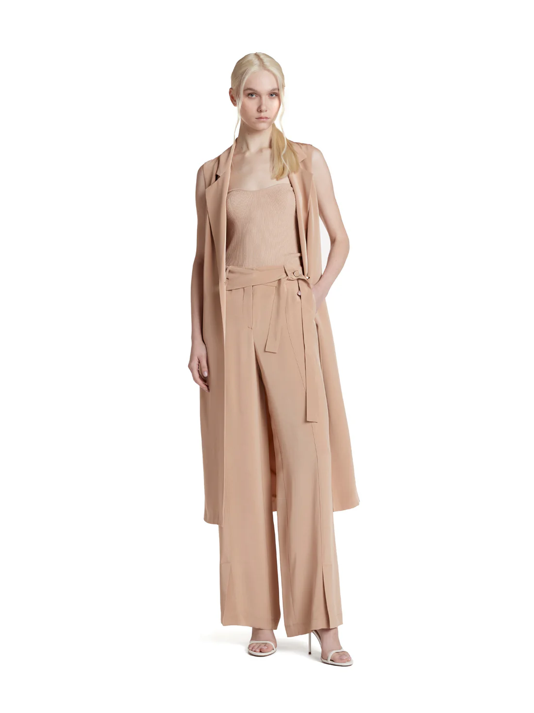 11858 Simona Corsellini pantalone palazzo beige gold