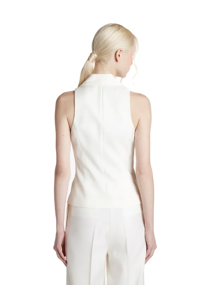 Simona Corsellini Top in tramato light tre bottoni