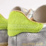 Sneaker Club Pelle Laminata Argento E Cavallino