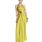 Simona Corsellini Abito lungo con scollo avocado