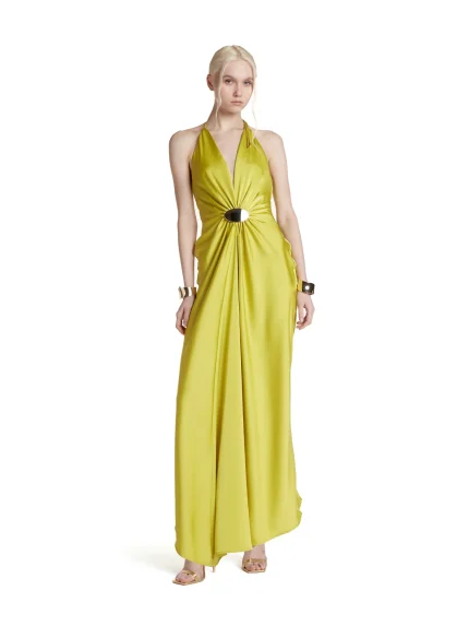 Simona Corsellini Abito lungo con scollo avocado