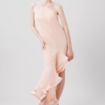 Simona Corsellini Abito lungo con volant skin Rose