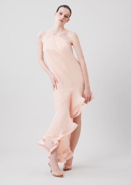 Simona Corsellini Abito lungo con volant skin Rose