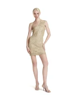 Simona Corsellini Abito monospalla in maglia gold