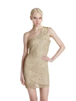 Simona Corsellini Abito monospalla in maglia gold