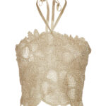Simona Corsellini Top ricamo crochet lurex