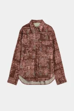 ApaperkidCamicia In Misto Lino colore marrone con applicazioni