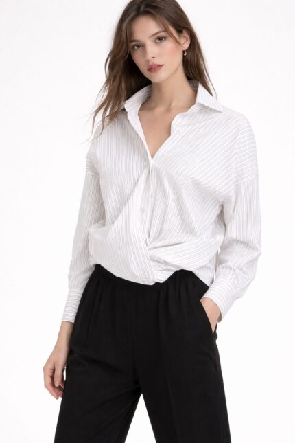 Apaperkid Camicia in cotone colore bianco