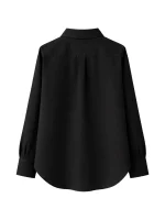 Apaperkid Camicia in cotone colore nero con applicazioni