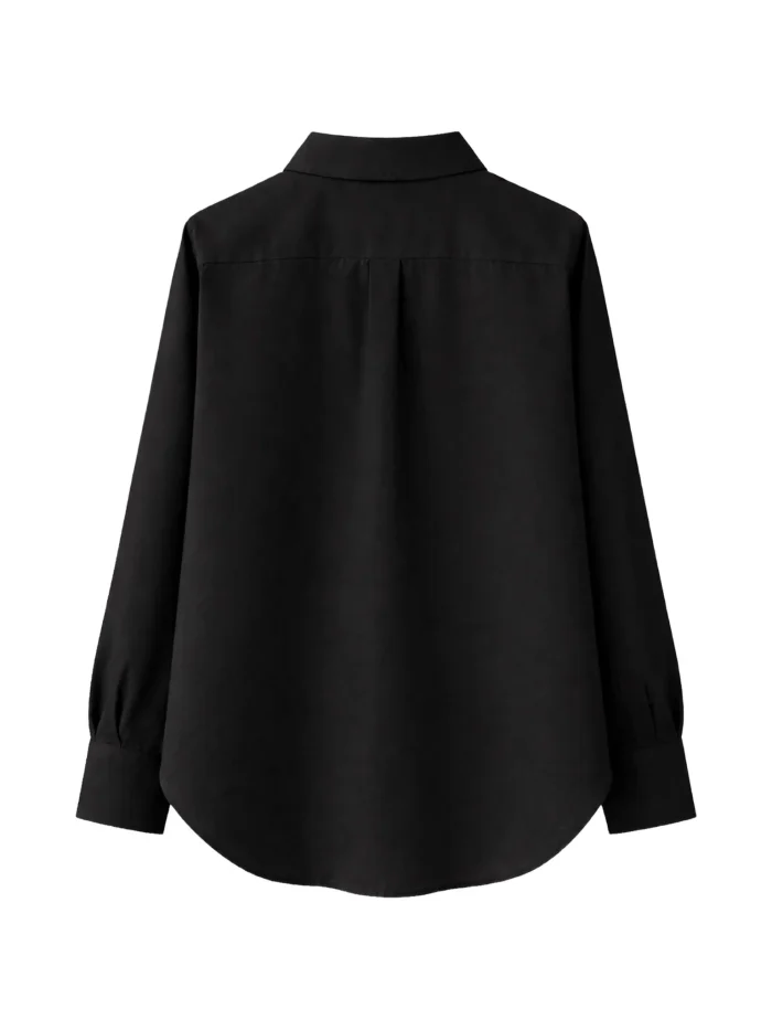 Apaperkid Camicia in cotone colore nero con applicazioni