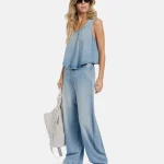 Dondup Top con scollo a u colore jeans