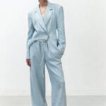 Alysi Pantalone mélange con coulisse colore acqua