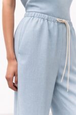 Alysi Pantalone mélange con coulisse colore acqua