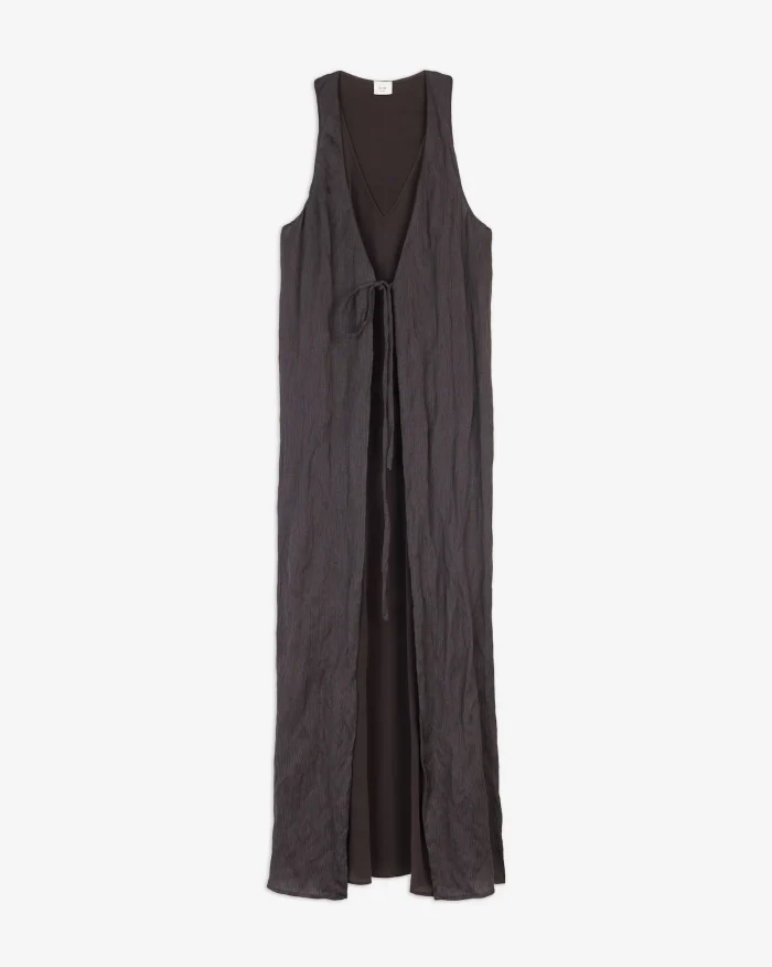 Alysi Abito lungo combinato colore cioccolato