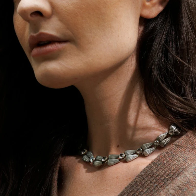 12219 Ombra collana argento-cristallo