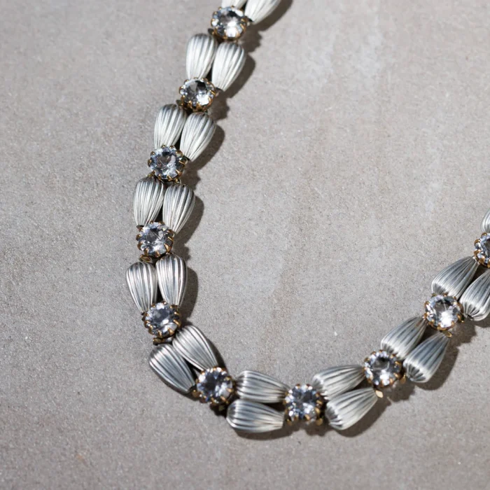 Ombra collana argento-cristallo