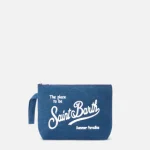 Pochette Aline in effetto denim blu scuro