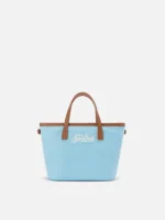 Borsa City mini in nylon celeste