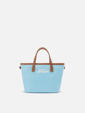 Borsa City mini in nylon celeste