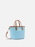 Borsa City mini in nylon celeste