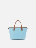 Borsa City mini in nylon celeste