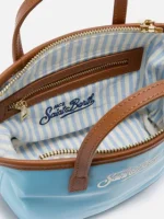 Borsa City mini in nylon celeste